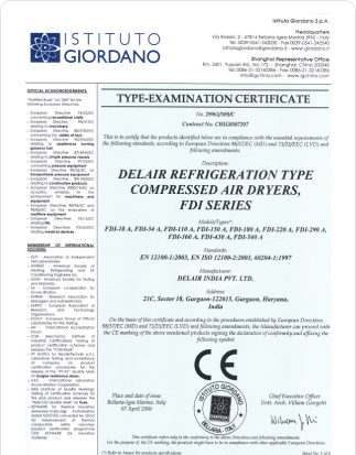 CE Certificate Deialr Refrigeration Type Compressed Air Dryer